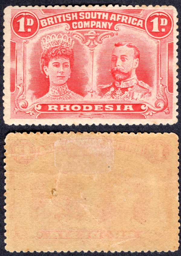 Rhodesia SG123 1d Perf 14 (listed as cheapest shade) M/M Cat 40 pounds