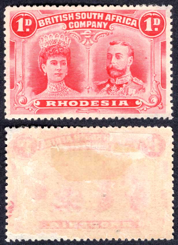 Rhodesia SG123 1d Perf 14 (listed as cheapest shade) M/M Cat 40 pounds