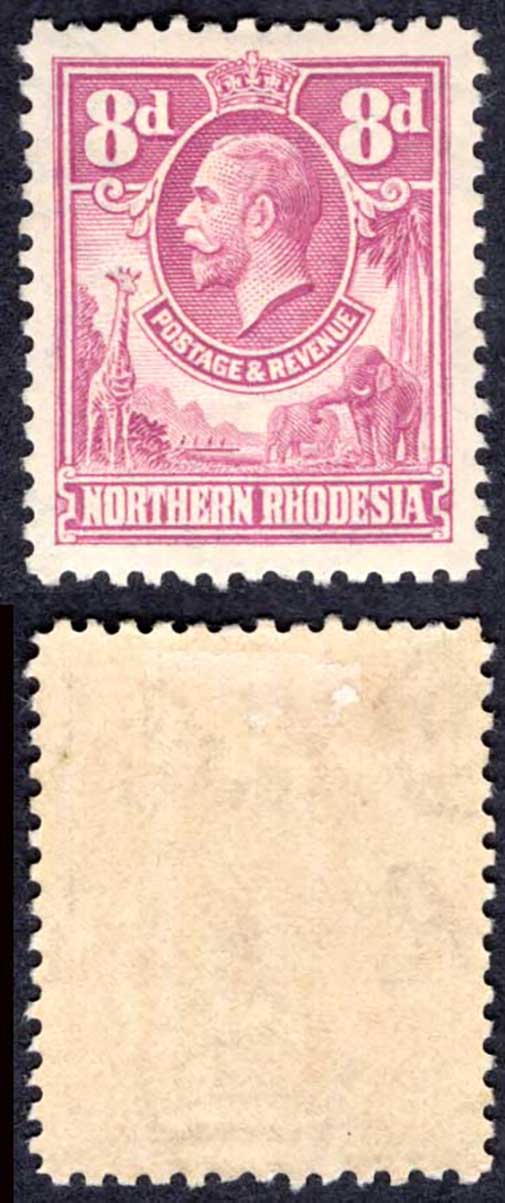 Northern Rhodesia SG8 8d Rose-purple M/M Cat 12 pounds
