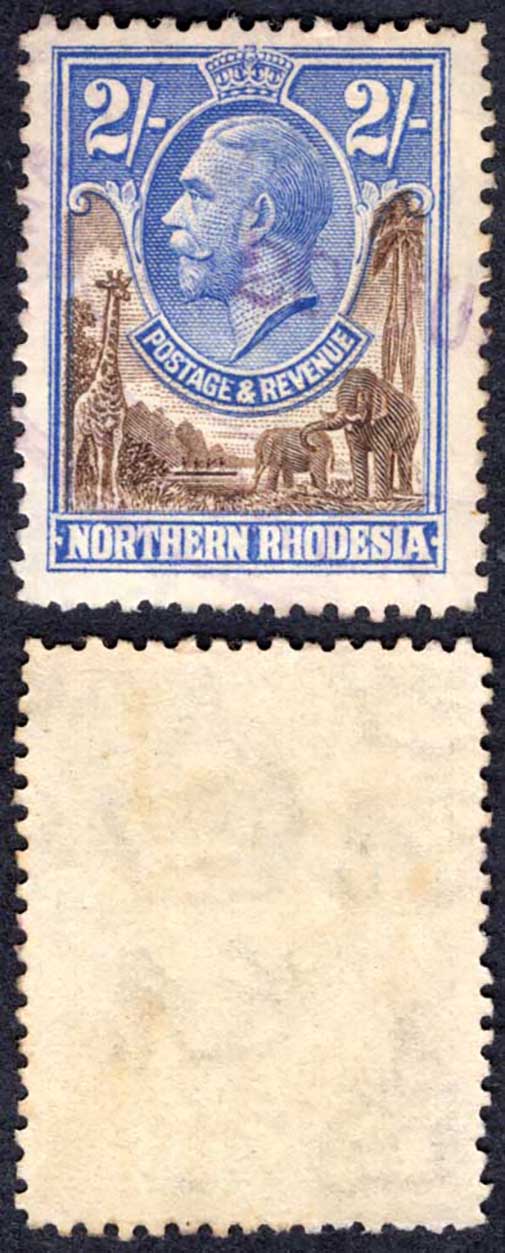 Northern Rhodesia SG11 KGV 2/- Fine used Cat 48 pounds