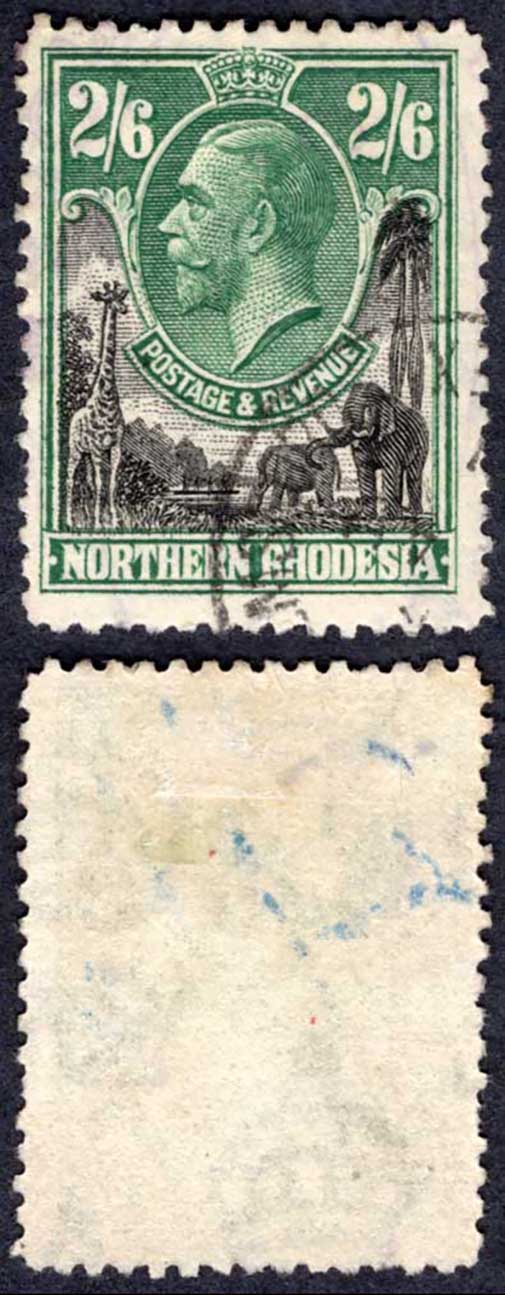 Northern Rhodesia SG12 2/6 used Cat 18 pounds