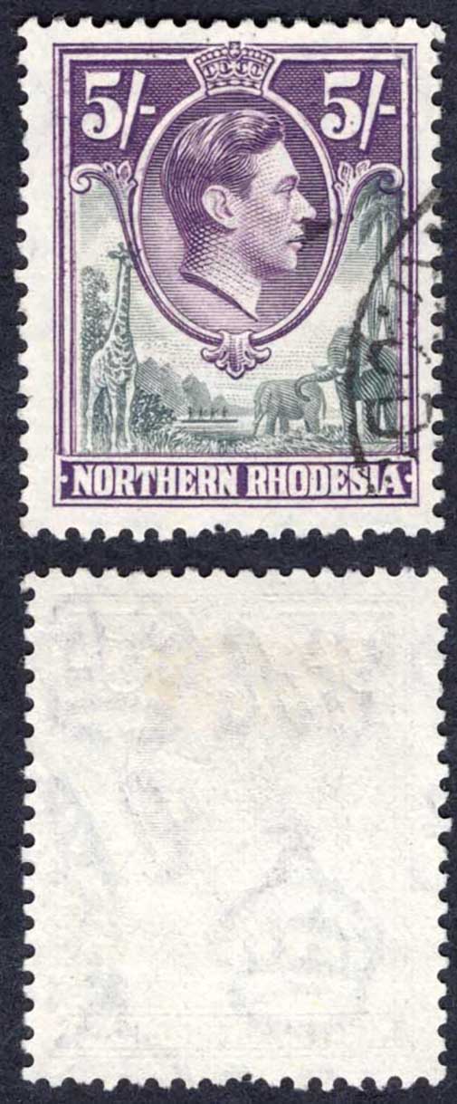 Northern Rhodesia SG43 5/- used Cat 18 pounds