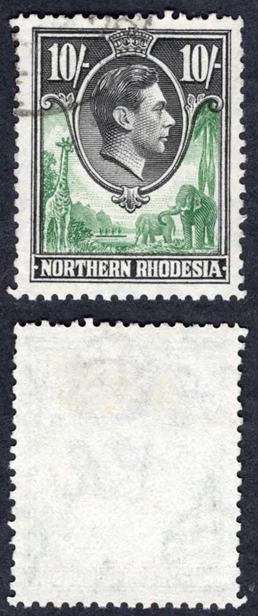 Northern Rhodesia SG44 10/- used Cat 45 pounds