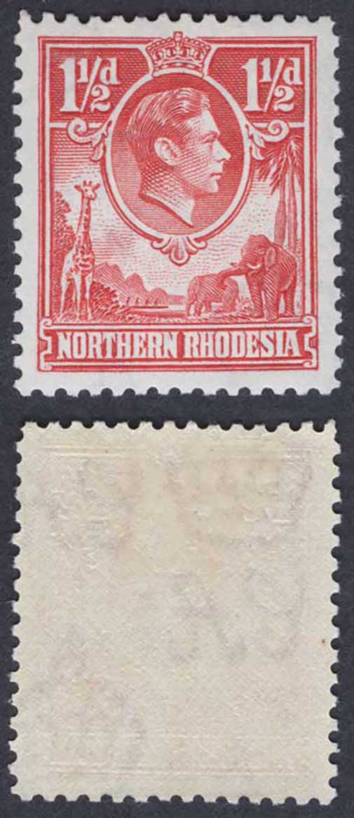 Northern Rhodesia SG29 1 1/2d Carmine-red M/M Cat 50 pounds