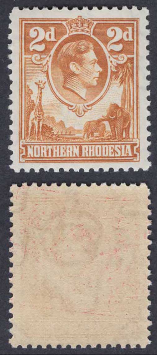Northern Rhodesia SG31 2d Yellow-brown M/M Cat 50 pounds