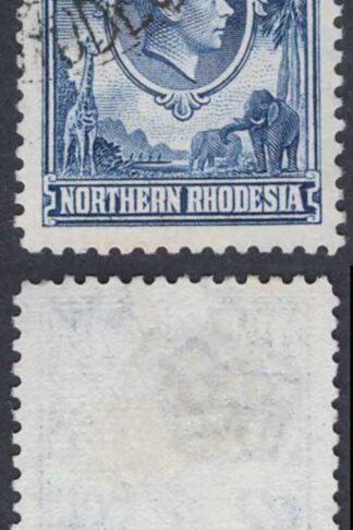 Northern Rhodesia SG37 4 1/2d Blue Used Cat 17 pounds