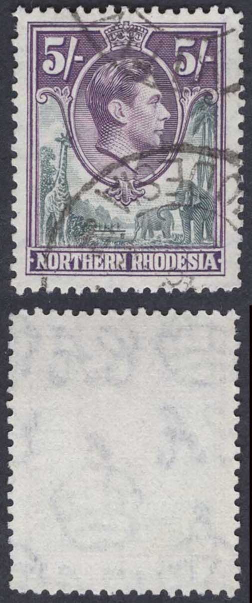 Northern Rhodesia SG43 5/- used Cat 18 pounds