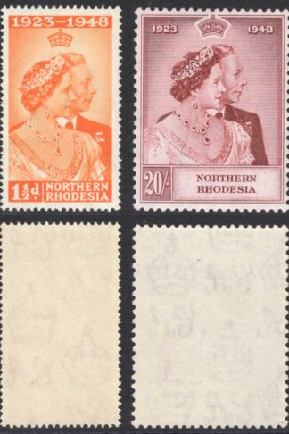 Northern Rhodesia SG48/9 1948 Silver Wedding U/M Cat 120 pounds