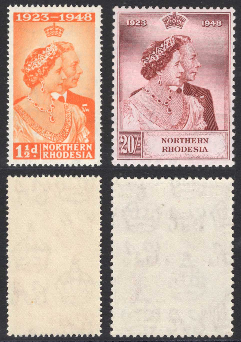 Northern Rhodesia SG48/9 1948 Silver Wedding U/M Cat 120 pounds