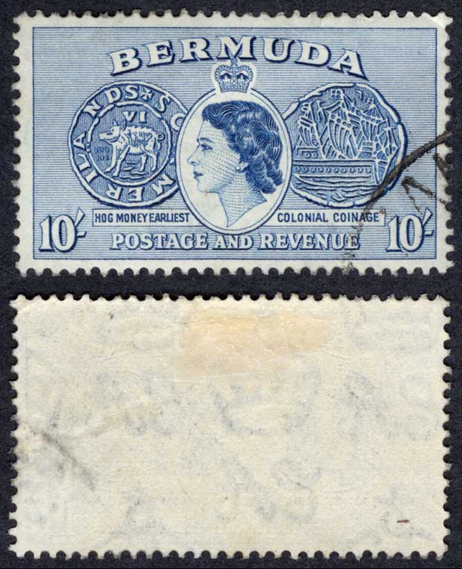 Bermuda SG149 10/- used Cat 12 pounds