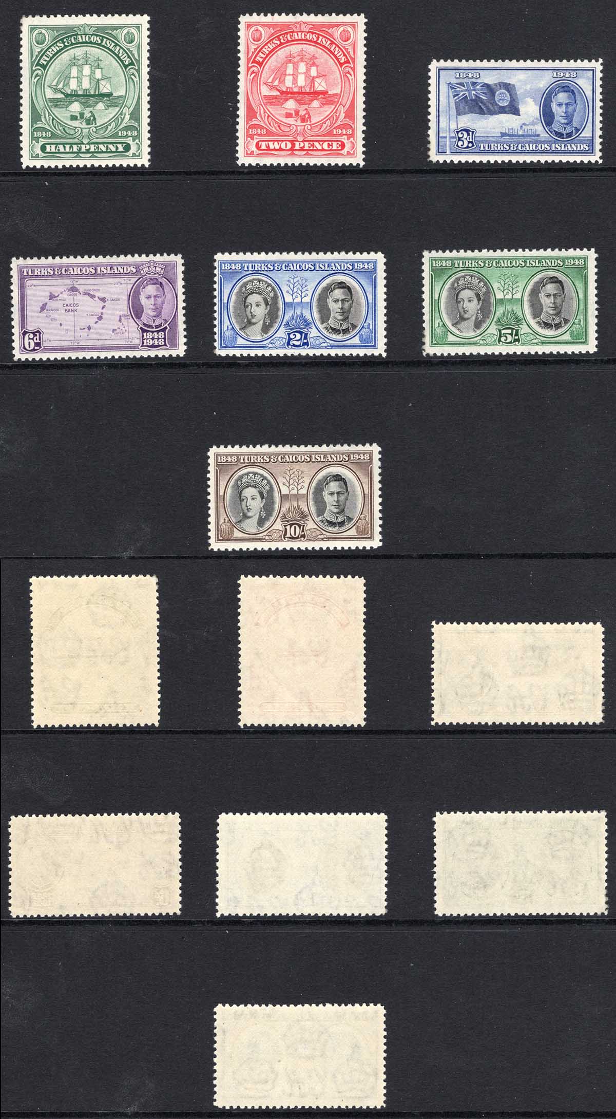 Turks and Caicos Is SG210/16 set of 7 U/M Cat 19 pounds