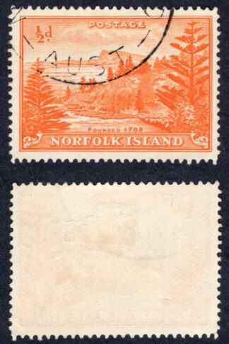 Norfolk Is SG1a 1/2d on White Paper used Cat 18 pounds