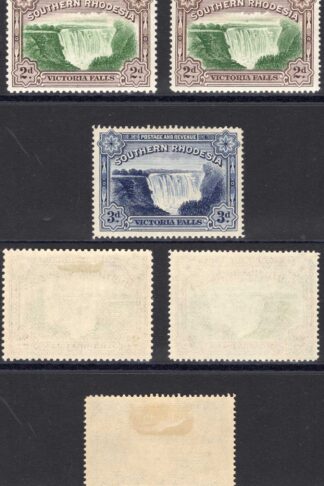 Southern Rhodesia SG35/5b Set inc Both 2d Perfs M/M Cat 15 pounds