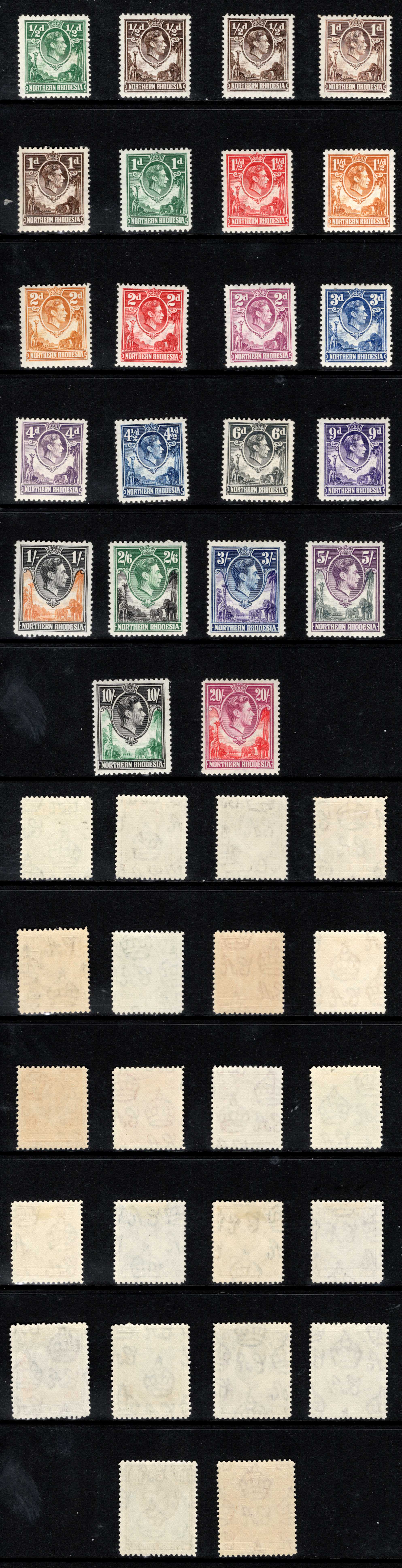 Northern Rhodesia SG25/45 KGVI Set plus extras M/M Cat 250++ pounds