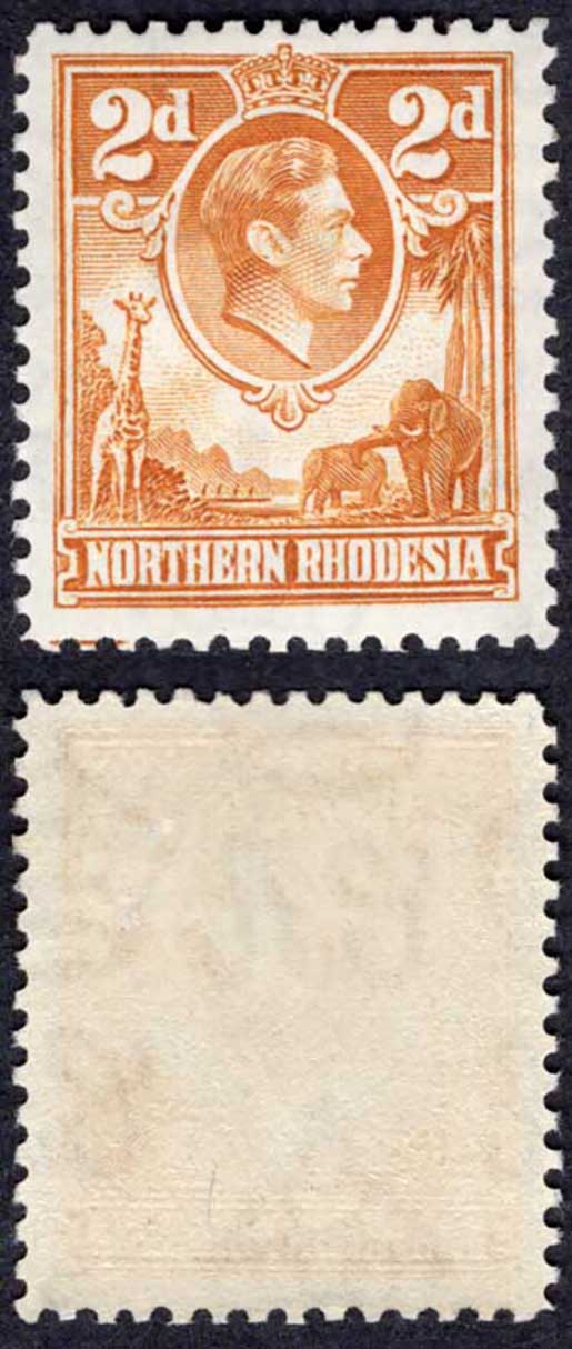 Northern Rhodesia SG31 2d Yellow-brown U/M Cat 50 pounds
