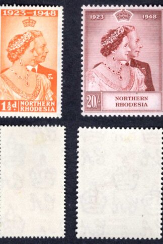Northern Rhodesia SG48/9 1948 Silver Wedding Fine M/M Cat 120.50 pounds