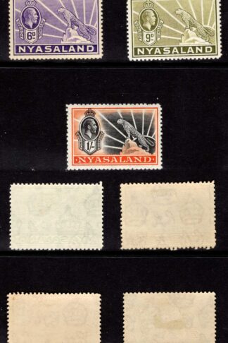 Nyasaland SG114/22 1934 set of 9 M/M (toned) Cat 50 pounds