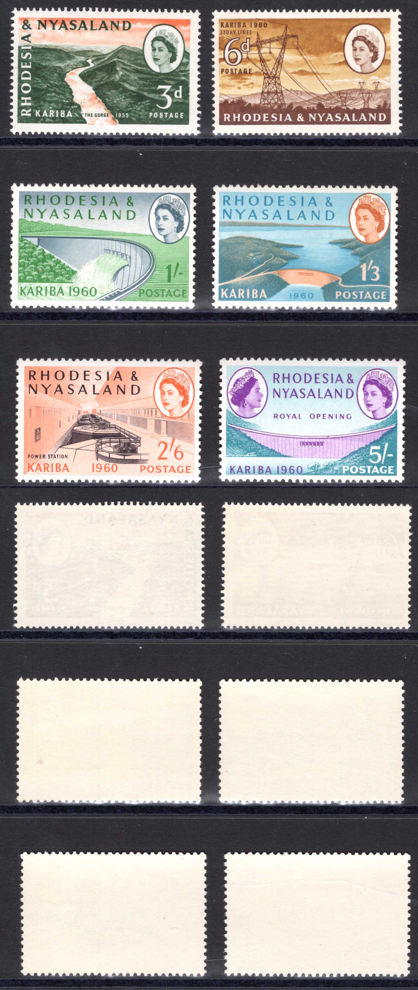Rhodesia Nyasaland SG32/37 Set U/M Cat 19 pounds