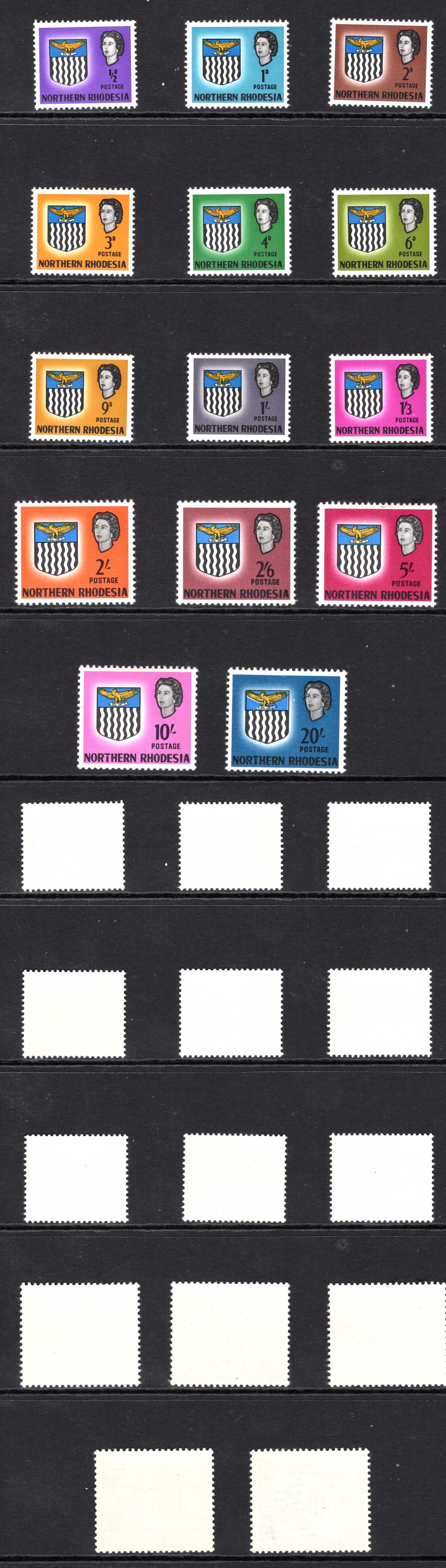 Northern Rhodesia SG75/88 Set of 14 U/M Cat 65 pounds