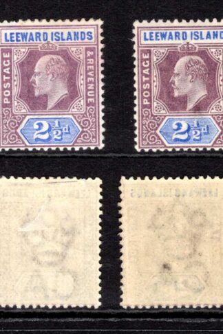 Leeward Is SG23 2 1/2d Dented Value tablet at left (with normal) M/M