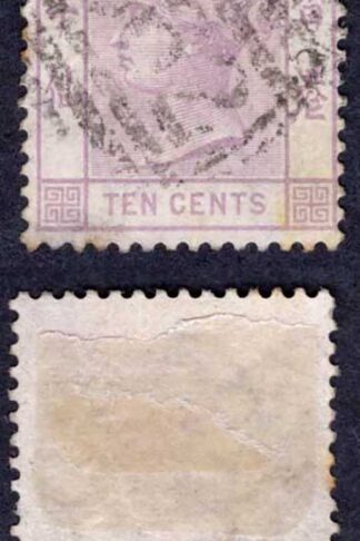 Hong Kong SG36 10c Mauve Wmk CA used Cat 25 pounds