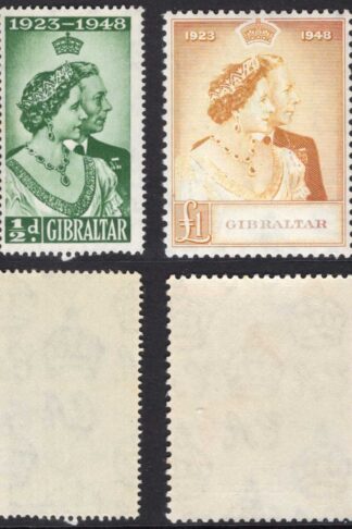 Gibraltar SG134/5 1948 Siver Wedding U/M Cat pounds