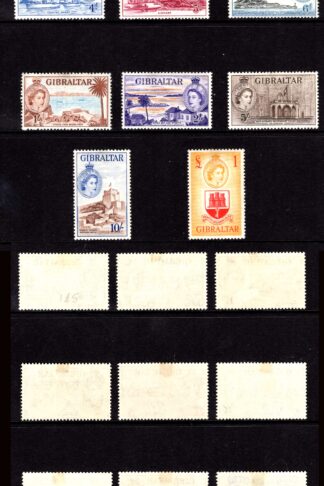 Gibraltar SG145/58 1953 Set of 14 M/M Cat 190 pounds