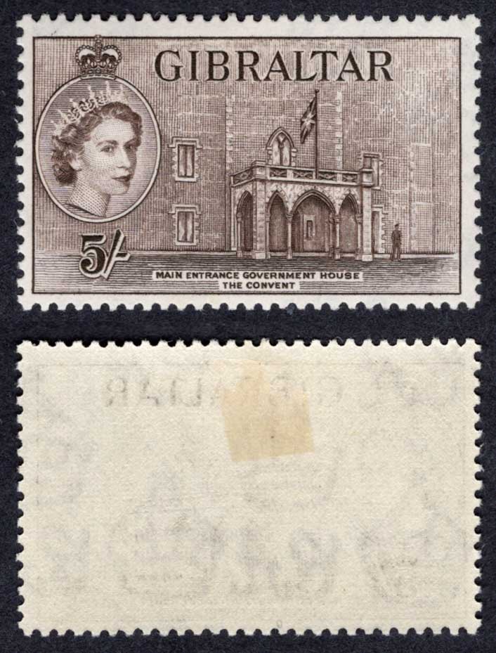 Gibraltar SG156 5/- M/M Cat 40 pounds