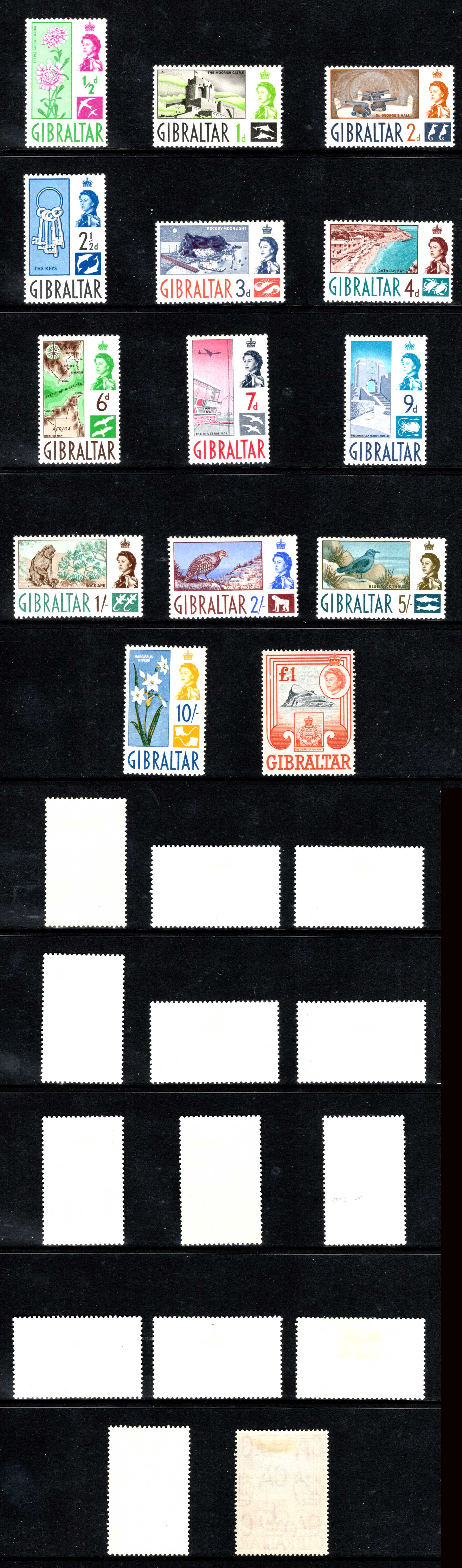 Gibraltar SG160/73 1960 Set of 14 M/M Cat 85 pounds
