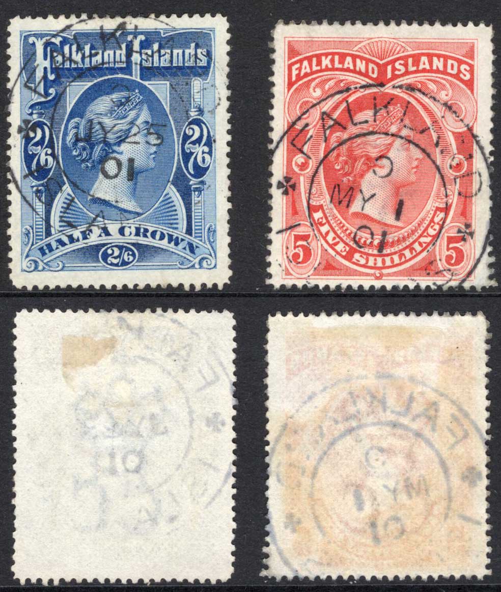 Falkland Is SG41/2 High Value Pair Superb Used Cat 575 pounds