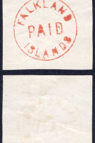 Falkland Is SGFR2 PAID Red Frank Posthumous Example circa 1890 Cat 190