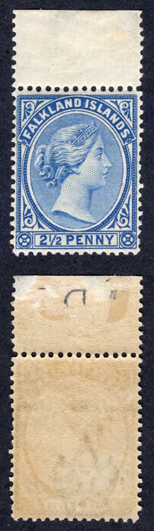 Falkland Is SG30 2 1/2d Ultramarine U/M Cat 35 pounds