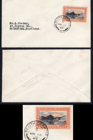Falkland Is SG132 4d Centenary on a Cossar Cover from South Georgia