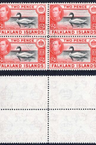 Falkland Is SG150 2d Black and Carmine-red CDS Block Cat 18+++ pounds