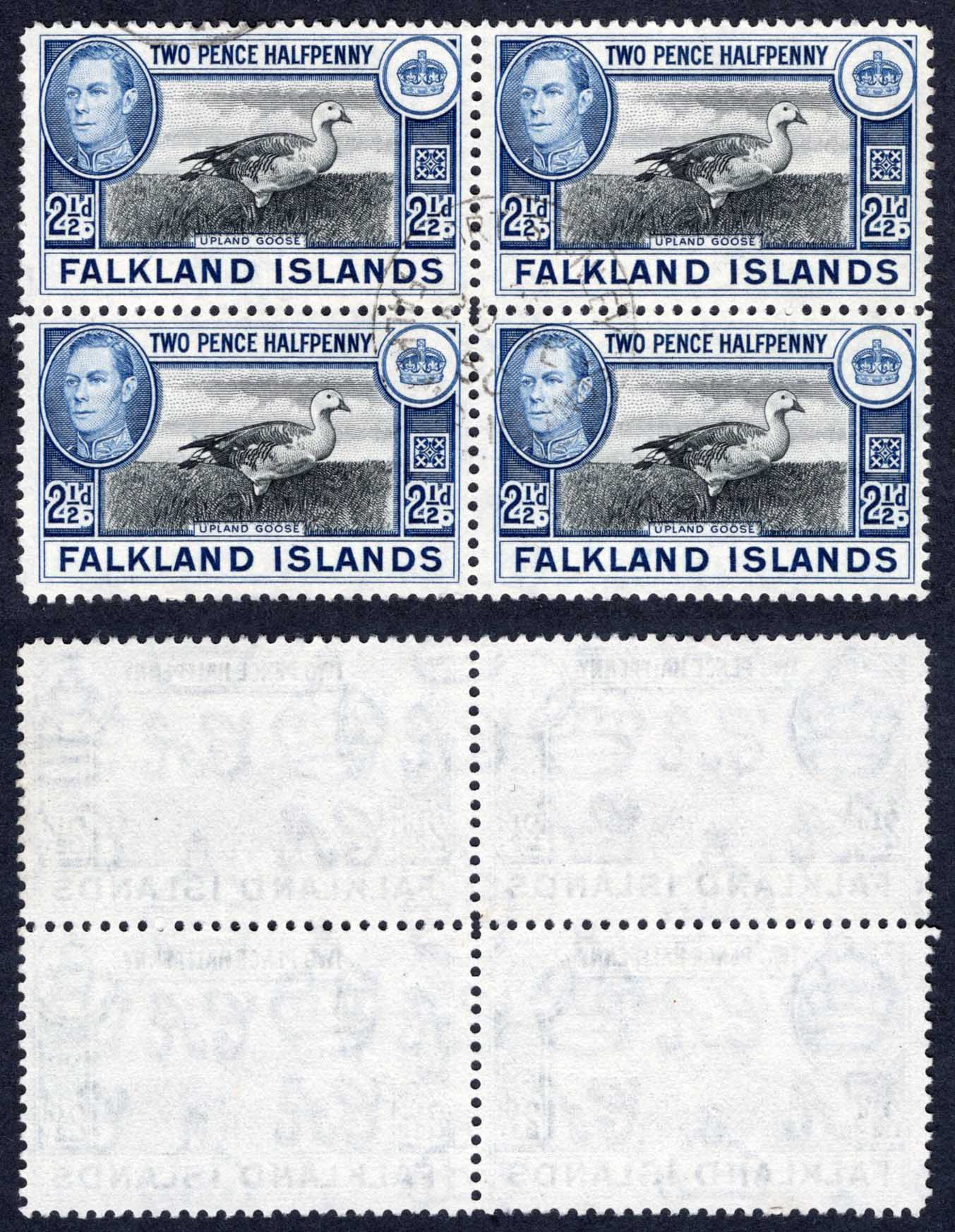 Falkland Is SG152 2 1/2d Upland Goose CDS Block Cat 32++++ pounds