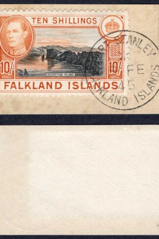 Falkland Is SG162a 10/- Black and Light Orange CDS Cat 65 pounds