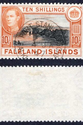 Falkland Is SG162a 10/- Black and Light Orange CDS Cat 65 pounds