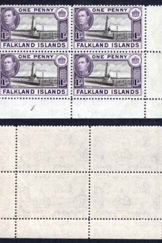 Falkland Is SG148 1d Black and Violet U/M Block Cat 11 pounds