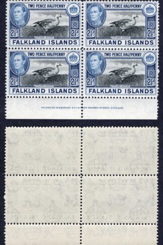 Falkland Is SG152 2 1/2d Upland Goose U/M Block Cat 34++ pounds