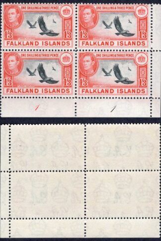Falkland Is SG159 1/3 Plate Block U/M Cat 13+++ pounds