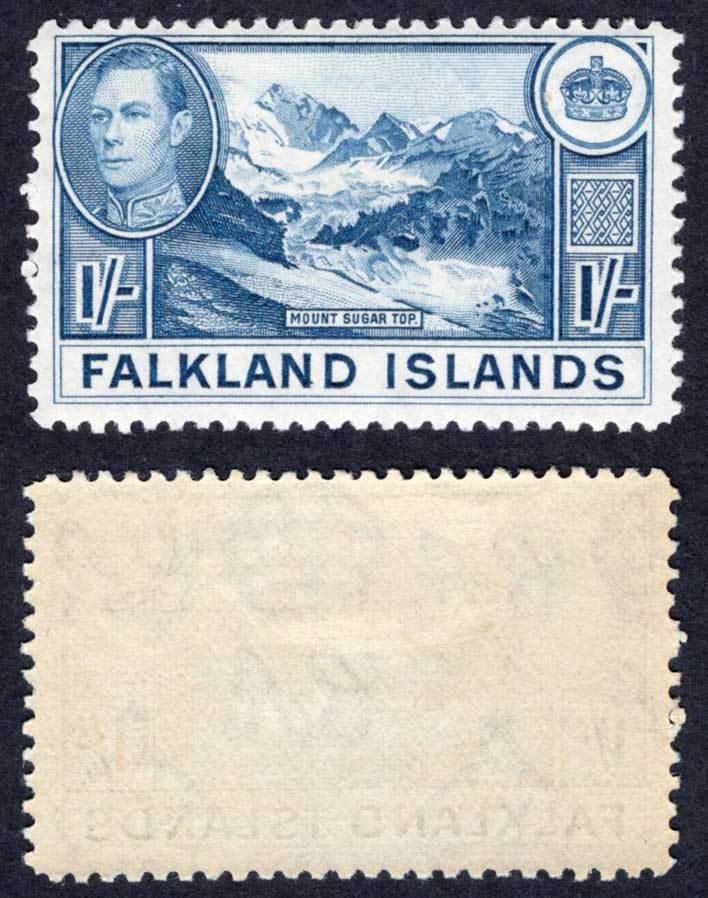 Falkland Is SG158 1/- Light Blue U/M Cat 75 pounds
