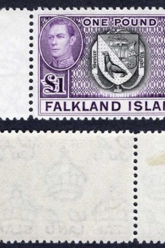 Falkland Is SG163 One Pound U/M (mounted in the margin) Cat 150 pounds
