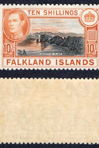 Falkland Is SG162a Black and Light Orange U/M Cat 350 pounds