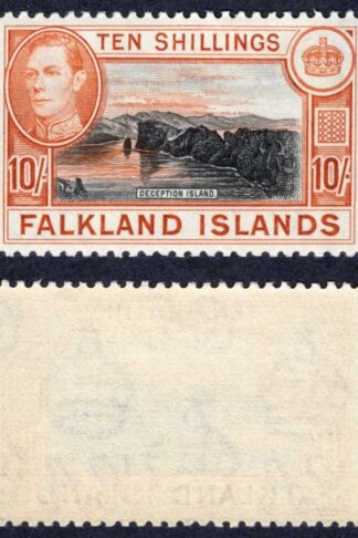 Falkland Is SG162a Black and Light Orange U/M Cat 350 pounds