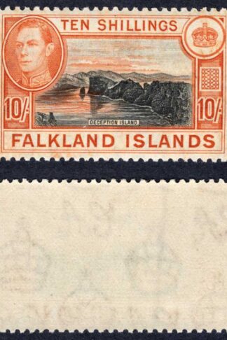 Falkland Is SG162 Black and Orange-brown U/M Cat 200 pounds