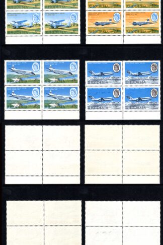 Rhodesia SG393/6 1966 Set in U/M Blocks Cat 29 pounds