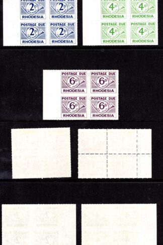 Rhodesia SGD8/D11 Post Due set inc 1d Roul 9 (2 x U/M) Cat 31 pounds