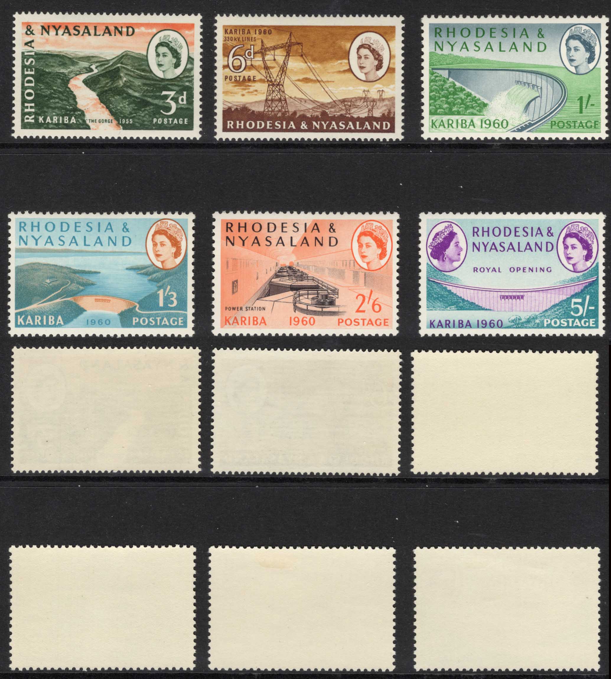 Rhodesia and Nyasaland SG32/7 1960 Kariba Set U/M Cat 19 pounds