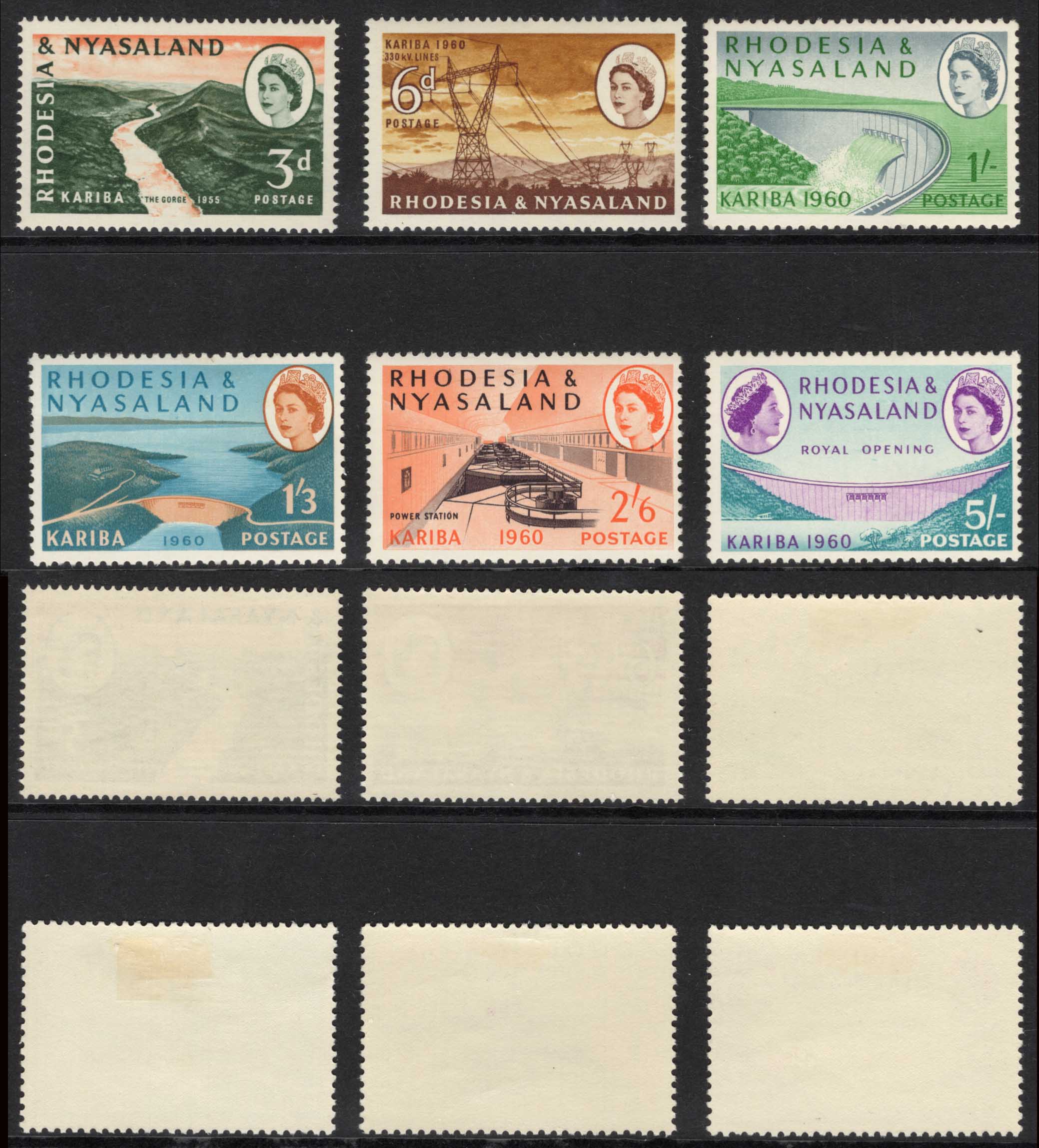 Rhodesia and Nyasaland SG32/7 1960 Kariba Set M/M Cat 19 pounds