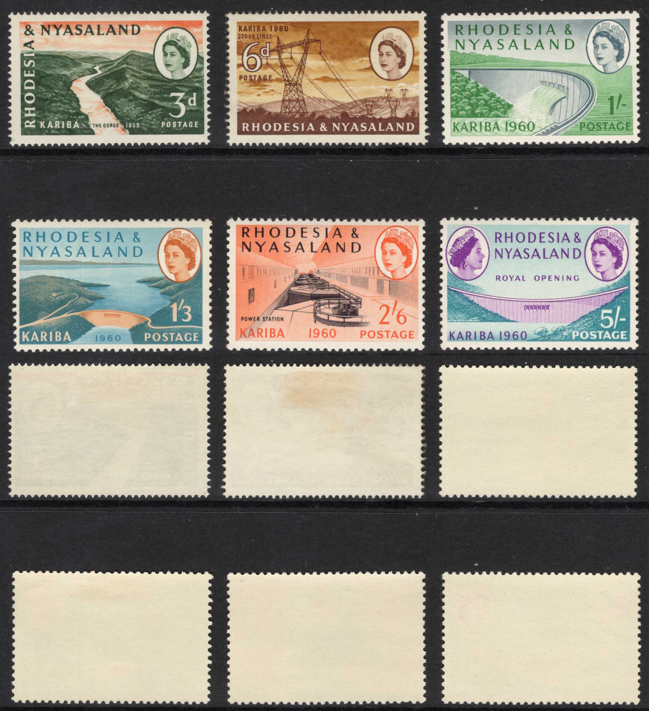 Rhodesia and Nyasaland SG32/7 1960 Kariba Set M/M Cat 19 pounds